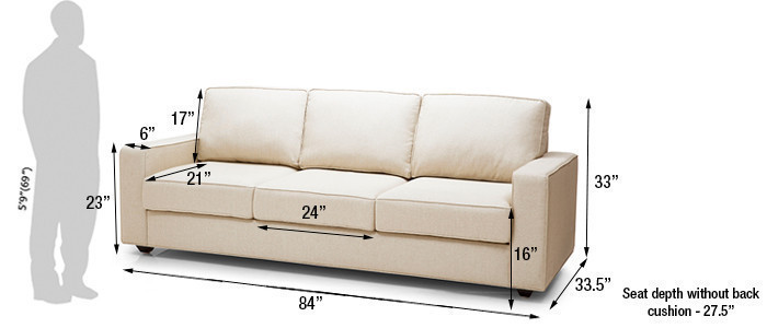 Flemingo Fabric Sofa 3Seater(Cream)